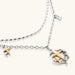 Layered silver-tone necklace set featuring star charms and crescent moon pendant with eco-friendly zinc alloy construction